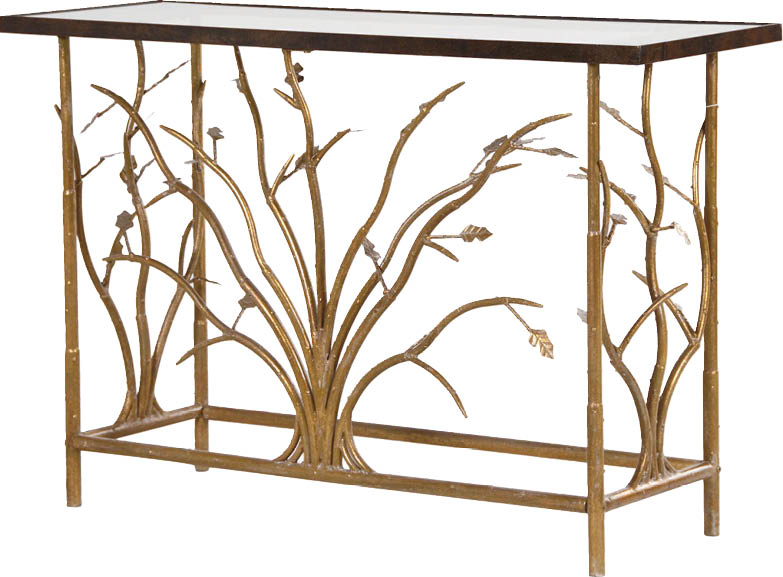 Today you need a sofa table—next year, thanks to a move or downsizing, perhaps you’ll need a small desk. We love pieces accommodating enough to perform more than one purpose. This stunning Evergreen glass top console table would make an elegant statement in any interior—contemporary or traditional. A deceptively simple piece with detailed floral designs on the gold finish metal frame and a sophisticated clear glass top, it could also work well as a desk. SweetPeaAndWillow.com