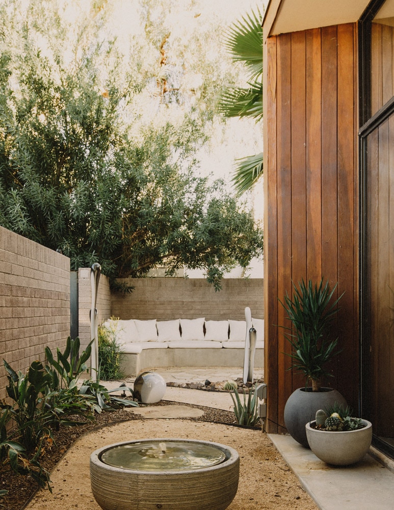 Midcentury Modern Courtyard Landscaping Xeriscaping